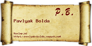 Pavlyak Bolda névjegykártya